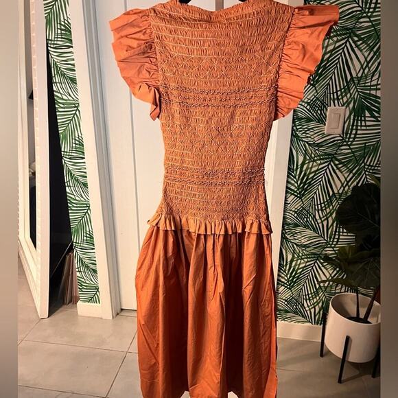 NWT Ulla Johnson Madeline Smocked Dress Clay Handmade Sz 2 MSRP $595 - Picture 4 of 12